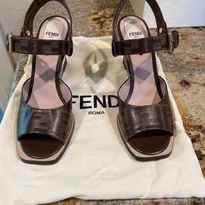 Fendi logo 85mm strap wedge